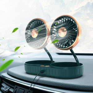 Mini Ventilador Doble para Auto, Rotación de 360 Grados, USB, Portátil, Ventilador de Ventilación para Auto, Verde, Negro, Plateado - Product Image 2