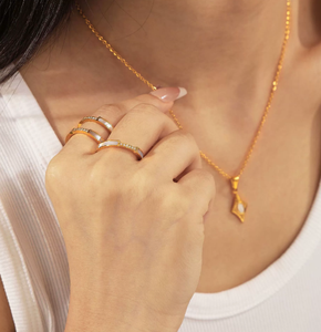 Nueva moda ESTRELLA DE Belén collar ojo de gato incrustaciones de piedra Natural Acero inoxidable PVD chapado en oro estrella colgante collares - Product Image 4