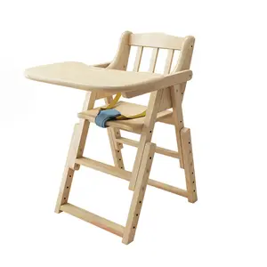 Wholesale multi-function adjustable adult baby feeding high luxury wood baby feeding dining chairs