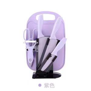 Ensemble de 7 couteaux de cuisine et planche à découper en paille de blé verte LT030 pour légumes - Vente en gros - Product Image 6