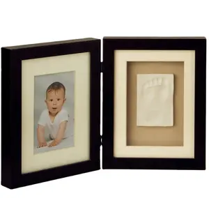 Hoge Kwaliteit Groothandel Custom Houten Frame Hand Print En Footprint 3d Shadow Box Fotolijst Voor Souvenir