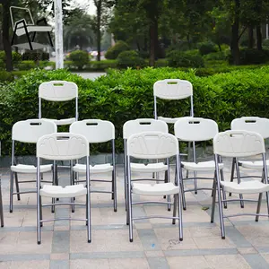 Usine de location HDPE Événements directement en plein air Mariage Chaise en plastique pliante blanche pour la fête