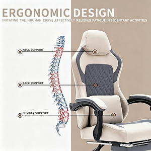 Chaise de bureau gaming en tissu respirant de qualité supérieure, inclinable multi-positions avec accoudoirs réglables pour les gamers et le télétravail - Product Image 6