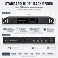 Combinateur d'antennes UHF R-IEM41 avec boîtier métallique, fentes de ventilation et interrupteur d'alimentation pour les équipes professionnelles de renforcement sonore