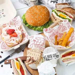 Papier alimentaire résistant à la graisse, imprimé couleur CMYK, recyclé, non couché, sans bois, 50 g/m², feuilles en pâte vierge, personnalisé - Product Image 2