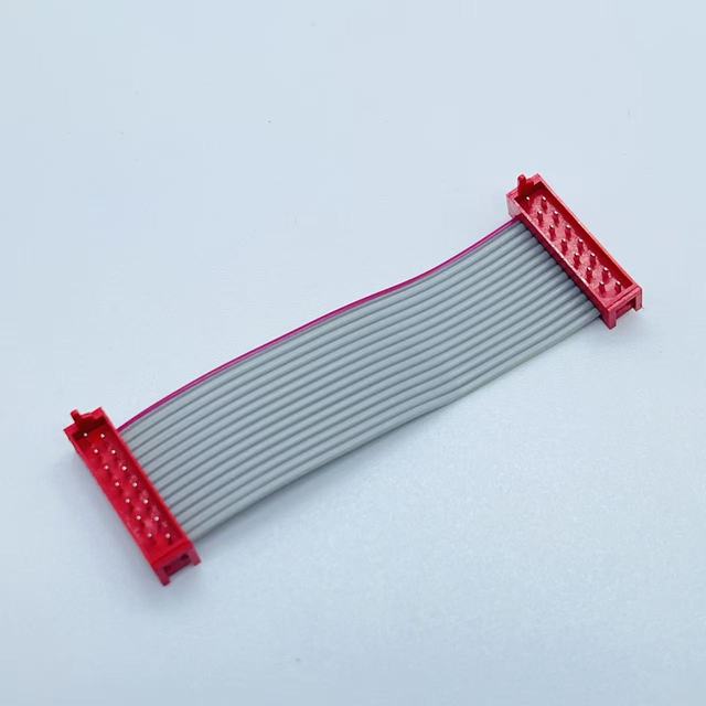 Custom 2.54mm Pitch IDC Ribbon Cable Assembly Male SMT Red Connector 4P 6P 8P 10P 12P 16P 20P 26P Flat Wire Harness