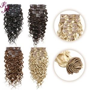 ผมต่อแบบคลิปอิน FH Double Drawn แท้จากอินเดีย 100% ผมมนุษย์  แบบลอนลึก - Product Image 1