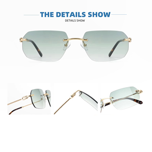 Lunettes de soleil de luxe sans monture, de forme irrégulière, avec verres colorés de haute qualité, légères et tendance pour <span class=keywords><strong>homme</strong></span> - Product Image 2