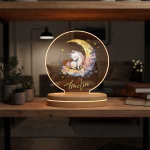 Lámpara Nocturna Personalizada de Unicornio y <span class=keywords><strong>Luna</strong></span>, LED Blanco Cálido, Decoración de Habitación de Cuentos de Hadas, Uso Doméstico, Regalo de Ramadán - Product Image 4