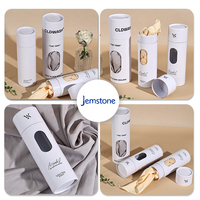 Tube en carton kraft de luxe imprimé pour emballage de foulards, boîte cylindrique pour aliments, thé, café, bougies, avec fenêtre