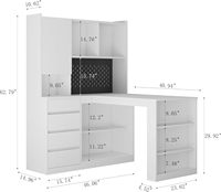 Bureau d'ordinateur en bois en forme de L avec tiroirs étagère et huche bureau d'angle avec lumière LED bureau d'étude pour enfants