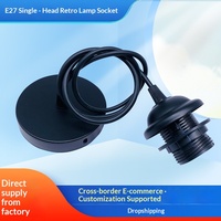 Kit de douille de suspension E27 certifié CE - 6 couleurs disponibles, support de lampe avec anneau de fixation pour éclairage DIY nordique