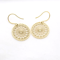 Dernier design Boucle d'oreille tendance, breloques rondes, motif floral, boucles d'oreilles pendantes, bijouterie d'usine
