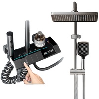 Ensemble de douche HLK de luxe en aluminium de haute qualité avec affichage de la température, mitigeur à valve céramique et affichage LED