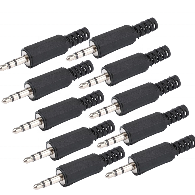 10pcs 3.5mm Black Plastic Housing Audio Jack Plug Headphone Connector Discount