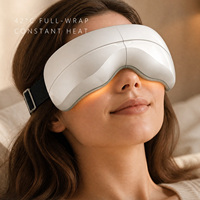 Masseur oculaire à chaleur constante avec bandeau élastique réglable et cadre pliable pour la relaxation à domicile