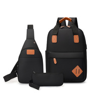 Vente en gros de sacs à dos pour ordinateur portable, ensemble de trois pièces, sac pour ordinateur professionnel, sac à dos de voyage sportif