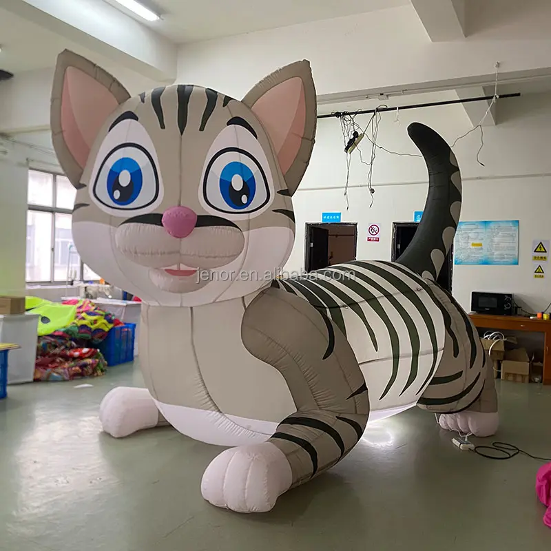 Giant Cute Lighting Inflatable House Cat Pet Animal Cartoon for Party Decoration