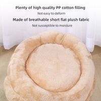 Lit pour chat respirant, lavable, anti-anxiété, antidérapant, rond, en peluche, moelleux, avec capuche, pour chats d'intérieur ou petits chiens