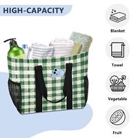 Vente en gros Emballage à bandoulière recyclable à carreaux Lifestyle pour femmes fourre-tout réutilisable sac d'épicerie sacs de plage