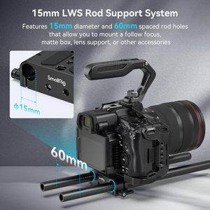 Placa Base para Cámara SmallRig con Abrazadera para Riel LWS de 15 mm, Placa Base para Sony A6500 <span class=keywords><strong>A6600</strong></span> A6300, para <span class=keywords><strong>Canon</strong></span> R5 R6, para Sony A7SIII - Product Image 3