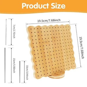 Tablero perforado de madera tejido a mano para proyectos de tejer y ganchillo, herramientas de manualidades con clavijas y ganchos - Product Image 5