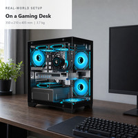 Casing PC Gaming Micro-ATX Kustomisasi Tersedia, Pabrik OEM ODM, Kabinet Komputer dengan Tampilan Panorama
