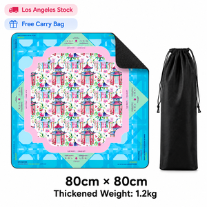 Tapete <span class=keywords><strong>de</strong></span> Mahjong <span class=keywords><strong>de</strong></span> 80x80cm, Engrosado, Antideslizante, con Base <span class=keywords><strong>de</strong></span> Goma, Diseño Vintage <span class=keywords><strong>de</strong></span> Loto Elegante, con Bolsa <span class=keywords><strong>de</strong></span> Transporte - Product Image 6