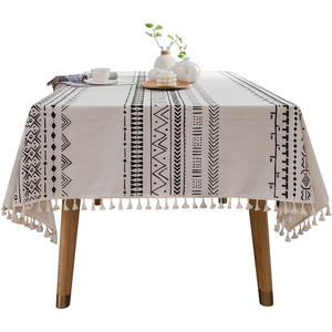 Bohemian Style Cotton Linen Rectangular <b>Tablecloth</b> Waterproof For Hotel Use Custom OEM Wholesale - Product Image 4