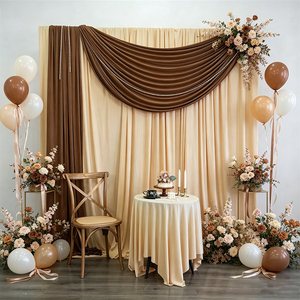 Wedding Backdrop Decoration Artificial Modern Romantic for Milk <b>Silk</b> <b>Curtain</b> Drapes High Quality - Product Image 1