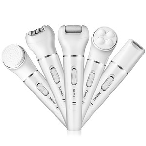Pour Kemei KM-2199 5 1 appareil électrique usage domestique dames épilateur poils du <span class=keywords><strong>visage</strong></span> callosités Bikini cires pour femmes anglais - Product Image 1