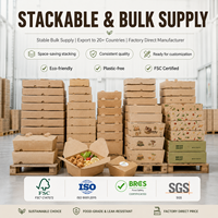 Caja de Embalaje Biodegradable y Sostenible para Alimentos, Resistente, Ecológica, Portátil, No Tóxica e Impermeable, Ideal para Ensaladas