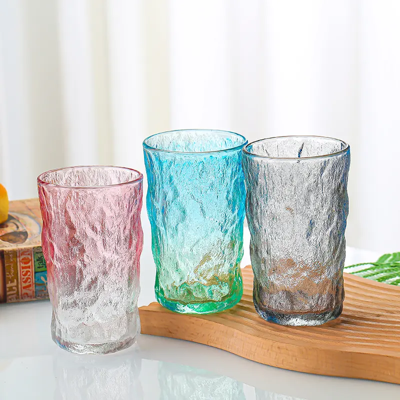 Vasos con gradiente personalizados, taza de vidrio de cerveza, té, agua potable, 300ml, 350ml