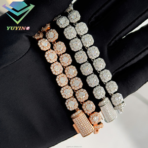 สินค้ามีจำนวนจำกัด สร้อยเทนนิสขนาดใหญ่ 10 มม. ประดับเพชรโมอิสซาไนต์ VVS ผ่านการทดสอบเพชร พร้อมใบรับรอง GRA เงินแท้ 925 ของขวัญ - Product Image 4