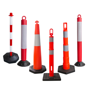 Seguridad vial mejorada con poste delineador de tráfico de PE flexible Material de goma Señal de estacionamiento en carretera Poste de resorte de bolardo flexible - Product Image 6