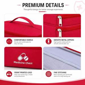 Sac de premiers secours rouge imperméable en gros, impression personnalisée, trousse d'urgence multi-tailles, mini pochette médicale pour voiture, maison, bureau - Product Image 4