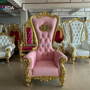 เก้าอี้โซฟาทรงบัลลังก์สีชมพูอ่อน LEDA สินค้าขายดีสำหรับตกแต่งงานวันเกิด เหมาะสำหรับโรงแรม ห้องจัดเลี้ยง และร้านอาหาร ตกแต่งงานปาร์ตี้เด็ก - Product Image 1