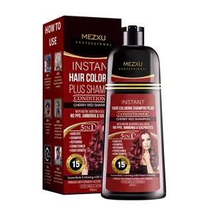 Venta al por mayor salón de moda Borgoña rojo tinte para el cabello champú a base de hierbas color del cabello champú tinte para el cabello para hombres y mujeres