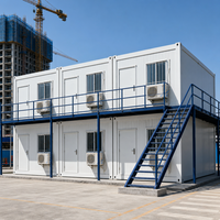 Maison conteneur préfabriquée 40 pieds, bureau de chantier modulaire, hébergement pour travailleurs, structure en acier