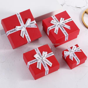 MOQ inferiore all'ingrosso collana anello scatola di carta regali di san valentino scatole di gingillo piccoli gioielli Organizer orecchino custodia - Product Image 5