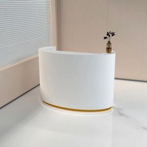 Best Selling Modern Luxury Curved <b>Reception</b> Desk Office Furniture for Barbershop Mall Beauty Salon Club with <b>Counter</b> Front Table - Product Image 3