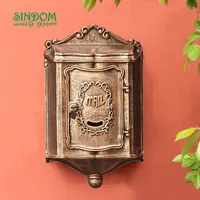 Ornamental antique cast aluminum letter boxes wall mounted post mailbox