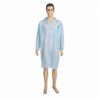 Blouse de laboratoire jetable non tissée longue pour visiteurs d'ateliers alimentaires