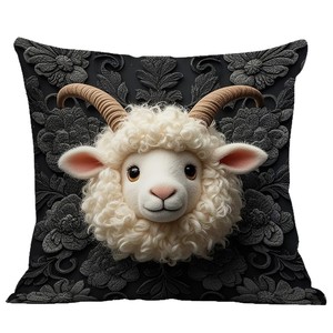 Cross-Border Hot Sale Sofa Pillow <strong>Cover</strong>, Soft Short Plush Animal Print <strong>Cushion</strong> Case, Living Room Decor <strong>Without</strong> Filler - Product Image 5