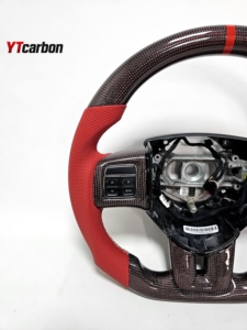 YTcarbon pour chargeur Challenger Durango Avenger Dart Journey RT SRT accessoires de voiture <span class=keywords><strong>volant</strong></span> en Fiber de carbone véritable personnalisé - Product Image 4
