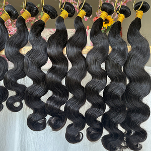 ช่อผมมนุษย์แท้สีดำธรรมชาติมัดเป็นลอนคลื่น - Product Image 1