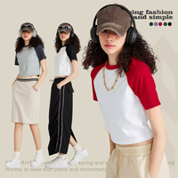 Tops cortos para mujer, ropa de verano, Top corto Sexy de algodón para mujer, camisetas en blanco para mujer, camisetas cortas