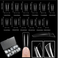 JIEYU – Magnifiques 600 faux ongles en ABS transparents, 12 tailles, couverture complète ou demi-couverture, pour manucure française, pointes de canard
