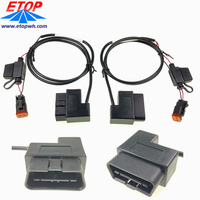 Câble de diagnostic de camion personnalisé avec connecteur OBD2 court à angle droit câble plat