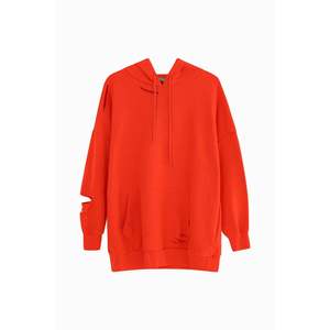 เสื้อสเวตเชิ้ตมีฮู้ดลำลองสำหรับผู้หญิง Soul รุ่นสวมใส่สบายพร้อมเชือกรูด กระเป๋าหน้า สีส้มสดใส รุ่น 31467SWT - Product Image 1